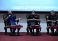 BARISAN panel dari kiri, Ahmad Martadha Mohamed; Syed Aswadi Syed Soffian dan Nazaruddin Ibrahim dalam forum bertajuk ‘UA Lubuk Rasuah?’ di UUM Sintok, Kubang Pasu, Kedah.