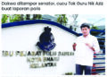 TANGKAP layar laporan berita cucu Tok Guru Nik Aziz yang mendakwa ditampar oleh seorang senator.