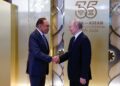 ANWAR Ibrahim bersalaman dengan Vladimir Putin di Majlis Makan Malam Gala Sidang Kemuncak Rusia-ASEAN kali ke 35 di Kazan, Rusia. - Ihsan PMO