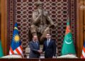 Perdana Menteri, Dat uk Seri Anwar Ibrahim bersama Presiden Serdar Berdimuhamedow semasa sidang media bersama di Ashgabat, Turkmenistan. 19 Jun 2026.-Pejabat Perdana Menteri.