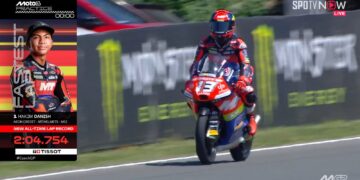 Hakim Danish pecah rekod Litar Brno sebanyak dua kali pada Grand Prix Motosikal Republik Czech di Brno, Republik Czech, hari ini. - Ihsan SIC Racing