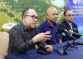 MOHAMMAD Shatar Sabran (kiri) dalam sidang akhbar di UUM, Sintok di Kubang Pasu, semalam.