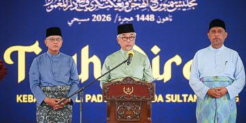 AL-SULTAN Abdullah Ri’ayatuddin Al-Mustafa Billah Shah ketika bertitah pada Majlis Sambutan Maal Hijrah 1448 Hijrah Peringkat Negeri Pahang Darul Makmur di Laman Sejahtera Jelai, Sungai Koyan di Lipis, Pahang.