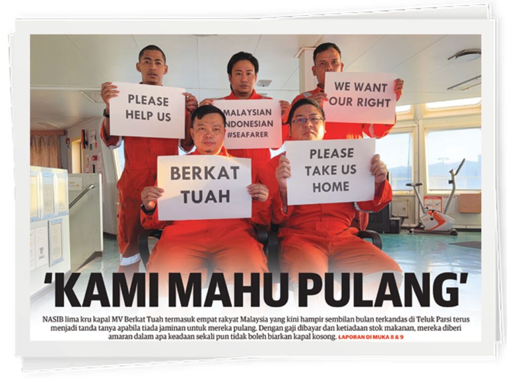 Fate of Five Stranded Ship Crew, Including Four Malaysians, to Be Known This Week