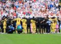 Pemain Ghana meraikan kejayaan mereka mengikat England seri tanpa jaringan dalam aksi Piala Dunia 2026, semalam. - AFP