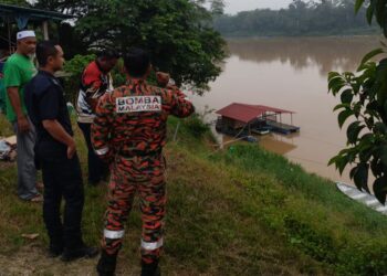 OPERASI mencari mangsa lemas sedang giat dilaksanakan anggota dari Balai Bomba dan Penyelamat (BBP) Temerloh.