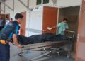 MAYAT Wan Shafuan Irfan Wan Harun dibawa ke Unit Forensik Hospital Dungun, Terengganu.