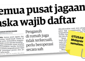 LAPORAN Utusan Malaysia semalam.