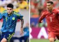 Penyerang Columbia, Luis Diaz (kiri) dan bintang veteran Portugal, Cristiano Ronaldo akan menjadi tumpuan dalam aksi kedua-dua pasukan esok. - AFP