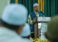MOHD. Fairuz Mohd. Isa ketika berucap pada Ceramah Umum dan Majlis Pelancaran Logo PRN PAS Nismilan di Kompleks Pas Negeri Sembilan di Seremban semalam.-UTUSAN/MOHD. SHAHJEHAN MAAMIN.