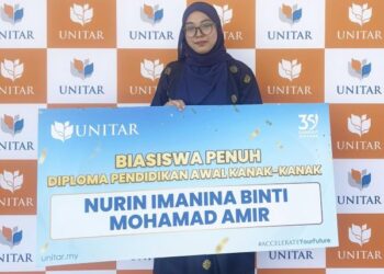 NURIN Imanina Mohd. Amir dapat menyambung pengajian selepas memperoleh biasiswa.
