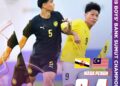 SKUAD B-19 negara mencatat kemenangan kedua berturut-turut dalam kempen Kejuaraan B-19 ASEAN di Indonesia, hari ini. - Ihsan FAM