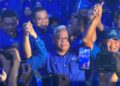NOH Omar semasa  Majlis Pelancaran Jentera BN Negeri Johor di Stadium Tertutup Kompleks EduCity, Johor hari ini.