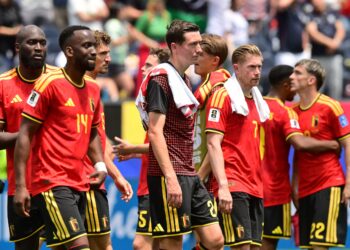 PEMAIN Belgium kelihatan hampa selepas seri tanpa jaringan menentang Iran dalam aksi Kumpulan G Piala Dunia 2026 di Los Angeles, semalam. - AFP