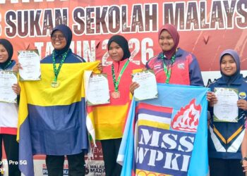 NUR Qaireen Umairah Norazlizal mencipta sensasi meraih enam pingat emas dalam kejohanan Majlis Sukan Sekolah Malaysia (MSSM) 2026.-UTUSAN