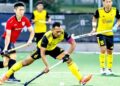 Skuad hoki negara tewas 1-4 kepada Jepun dalam Kejohanan Piala Negara-Negara di Cape Town, Afrika Selatan, baru-baru ini. - IHSAN KHM
