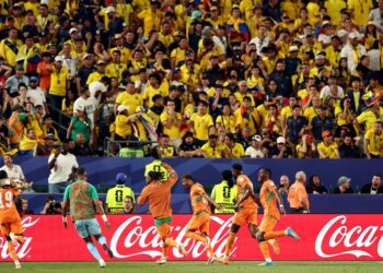 PEMAIN Ivory Coast meraikan kejayaan mereka menewaskan Ecuador 1-0 dalam aksi Kumpulan E Piala Dunia 2026 di Stadium Philadelphia, semalam. - AFP