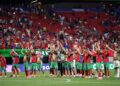 PEMAIN Maghribi meraikan kejayaan mereka menumpaskan Haiti 4-2 sekali gus menamatkan kempen naib juara Kumpulan C Piala Dunia 2026. - AFP