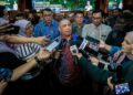 SAARANI Mohamad bercakap kepada pemberita pada Majlis Sambutan Hari Hutan Antarabangsa peringkat negeri di Dewan Bankuet, Pejabat Setiausaha Kerajaan Negeri di Ipoh hari ini.