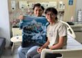 MOHAMMAD Nazril Hafiz Saidatul Nizam (kiri) selepas menjalani pembedahan di sebuah hospital swasta di Nepal pada 2 Jun lalu.