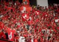 PENYOKONG Switzerland meraikan kejayaan pasukan mereka mara ke pusingan kalah mati Piala Dunia 2026 selaku juara Kumpulan B. - AFP