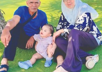GAMBAR kenangan Allahyarham A.Halim Hasoon, Rozita Buang dan Nayla Afya Aizat. - IHSAN KELUARGA