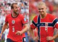 HARRY Kane dan Erling Haaland jadi penentu nasib England dan Norway di Piala Dunia.- AFP
