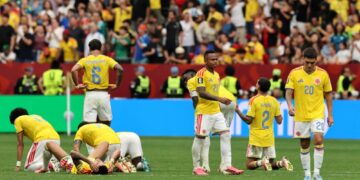 REAKSI kecewa pemain Colombia selepas tersingkir di Piala Dunia 2026.-AFP