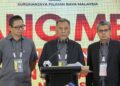 RAMLAN Harun dalam sidang akhbar selepas penamaan calon PRN Negeri Sembilan, semalam.