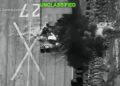 Rakaman video Markas Pusat AS memaparkan satu siri serangan baharu AS dilancarkan ke atas Iran pada 9 Julai lalu. - AFP