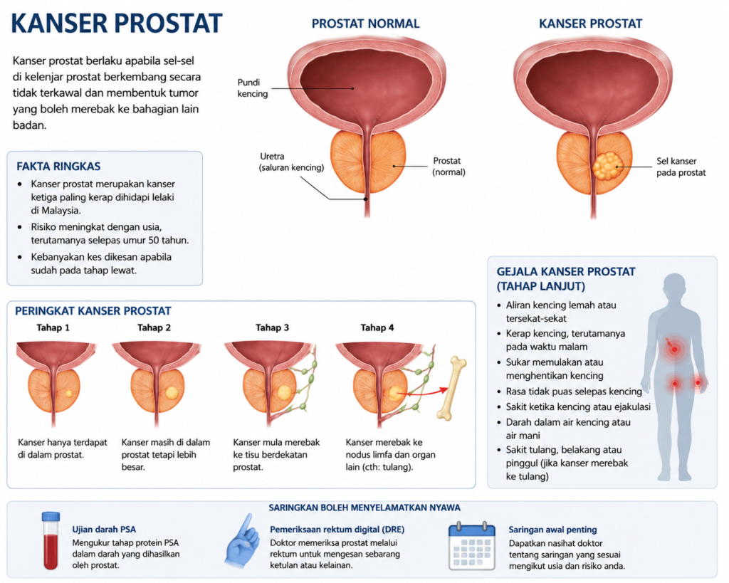 Kanser prostat boleh berlaku tanpa tanda awal