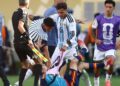 Pemain Argentina Leandro Paredes mengasak pemain Sepanyol, Gavi selepas berakhir perlawanan akhir Piala Dunia 2026 di New Jersey, baru-baru ini. - AFP