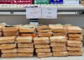 SEBAHAGIAN daripada 180 kilogram ganja yang cuba diseludup dirampas dalam operasi pihak berkuasa Thailand di Sungai Golok, Narathiwat, Thailand, baru-baru ini - IHSAN POLIS