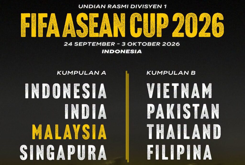 Harimau Malaya Drawn With Indonesia in Tough FIFA ASEAN Cup Group