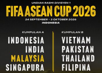 MALAYSIA diundi dalam Kumpulan A bagi saingan Piala ASEAN FIFA 2026.-IHSAN FAM