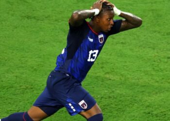 Sidny Lopes Cabral meraikan jaringan gol kedua pasukannya dalam aksi Piala Dunia 2026 menentang Argentina. - AFP