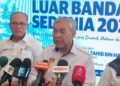 AHMAD Zahid Hamidi dalam sidang akhbar selepas Sambutan Hari Peneroka 2026 dan Ulang Tahun Ke-70 Felda di Stadium Tun Abdul Razak Jengka di Maran, Pahang.