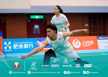 Ahmad Redzuan-Zi Yu menewaskan Sheng Ming Lin-Liang Ching Sun dari Taiwan 21-16, 23-25, 21-10 dalam masa 53 minit pada separuh akhir. - IHSAN BAM