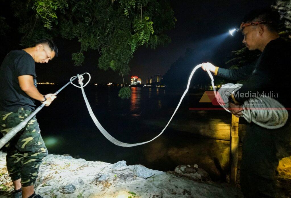 Carcasses and waste attract crocodile to Malaysian beach