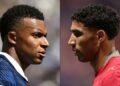 Perlawanan Perancis menentang Maghribi esok akan tertumpu kepada pertembungan Kylian Mbappe dan Achraf Hakimi. - AFP