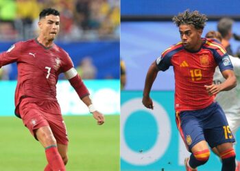 Pertembungan Cristiano Ronaldo dan Lamine Yamal menjadi tumpuan  aksi Portugal menentang Sepanyol dalam saingan 16 akhir Piala Dunia 2026, esok. - AFP