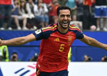 Mikel Merino meledak gol pada minit ke-88 untuk menewaskan Belgium 2-1 dalam suku akhir Piala Dunia 2026, semalam. - AFP