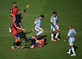 SEPANYOL dan Argentina masih gagal menemui sentuhan gol pada aksi final Piala Dunia 2026.-AFP