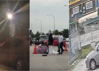 Tiga penunggang motosikal