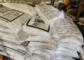 STOK baja urea granular dan sebatian NPK yang sudah diterima awal oleh pesawah padi di Sepayang, Rompin, Pahang.