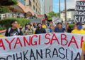 SEKITAR perhimpunan dan perarakan Perhimpunan Gempur Rasuah Sabah 3.0 di Kota Kinabalu, hari ini. - UTUSAN/RAEESAH HANAN