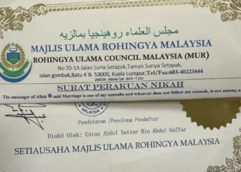 SIJIL perakuan nikah melibatkan etnik Rohingya