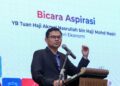 CYBERJAYA 17 JULAI 2026 - Menteri Ekonomi, Akmal Nasrullah Mohd. Nasir berucap pada Sesi Libat Urus Ekosistem Pemula Teraju: Suara, Visi dan Aspirasi di Cyberview Resort & Spa, Cyberjaya di sini, hari ini. GAMBAR : FAISOL MUSTAFA