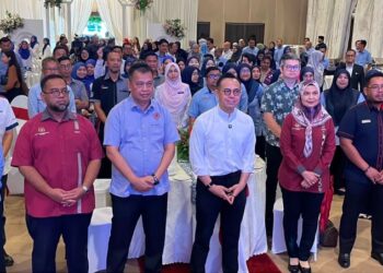 STEVEN Sim Chee Keong ketika menghadiri Perhimpunan Warga dan Agensi Kementerian Pembangunan Usahawan dan Koperasi (KUSKOP) Negeri Sembilan di Seremban, hari ini.