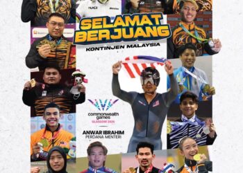 ANWAR Ibrahim mengucapkan selamat berjuang kepada seluruh kontinjen Malaysia yang bakal menggalas amanah negara di Sukan Komanwel Glasgow 2026. - Sumber FB Anwar Ibrahim